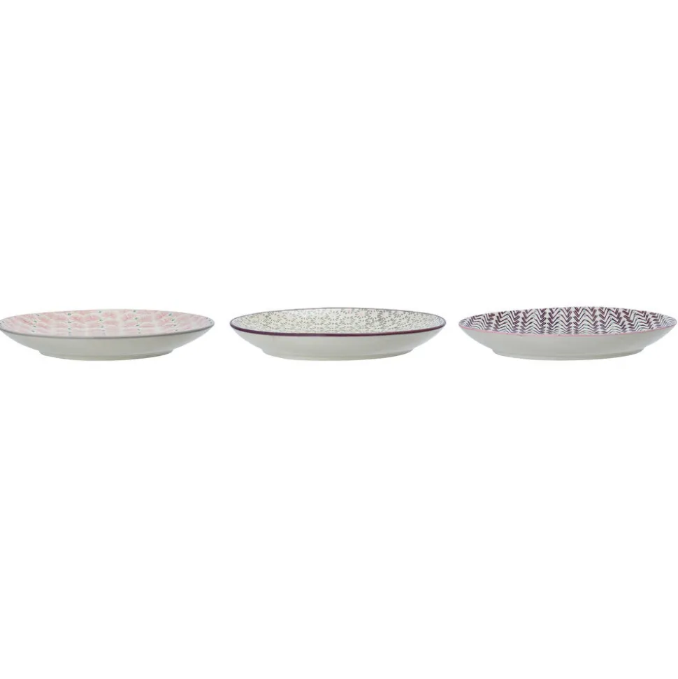 Bloomingville Maya Teller, Violett, Steingut 3er-Set