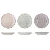 Bloomingville Maya Teller groß, Violett, Steingut 3er-Set