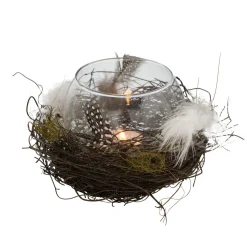 Boltze Windlicht Emil mit Federn