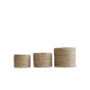 Chic Antique 3er Set Korb geflochten mit Kunststoffbeschichtung Innen