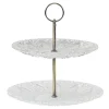 Chic Antique Etagere mit 2 Glastellern