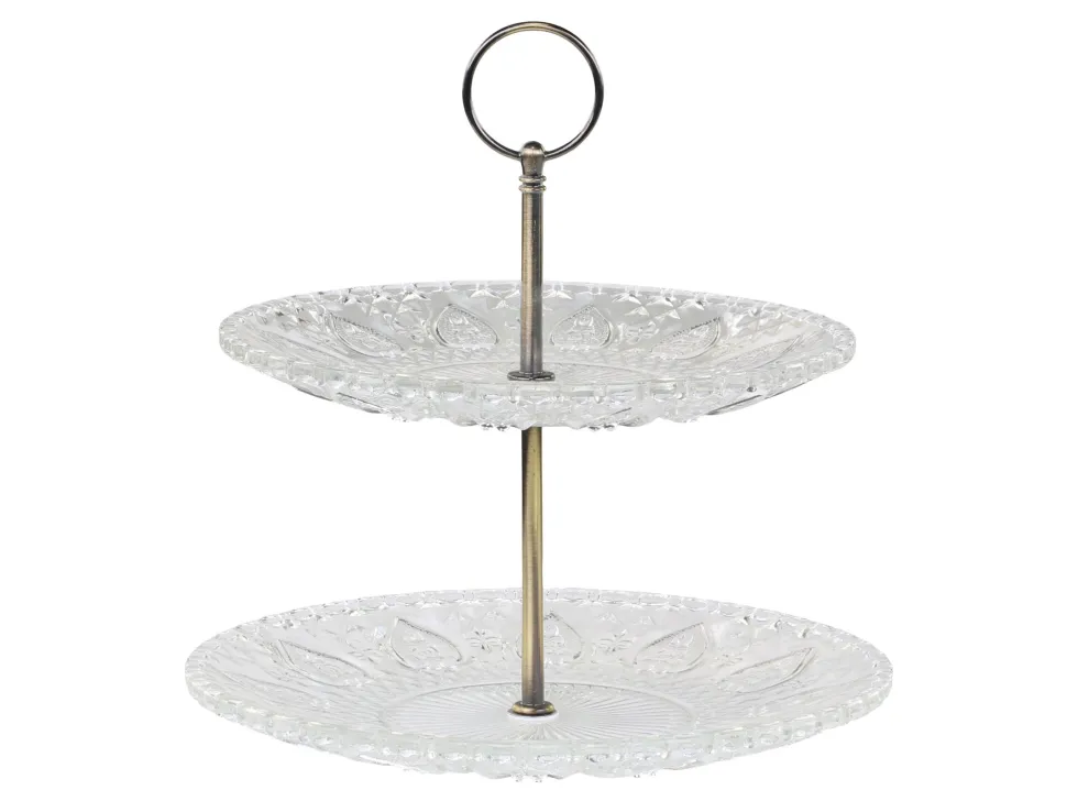 Chic Antique Etagere mit 2 Glastellern
