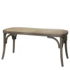 Chic Antique Französische Sitzbank aus Rattan