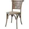 Chic Antique Französischer Stuhl mit Geflechtsitz und Rücken