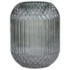 Chic Antique Glasvase kariert mit Rillen