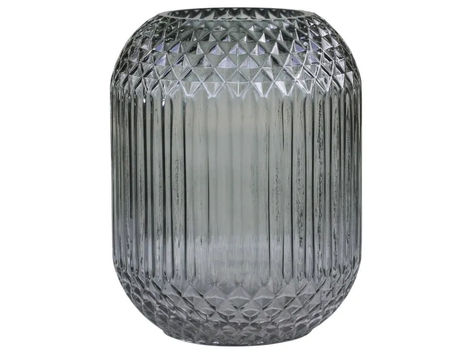 Chic Antique Glasvase kariert mit Rillen