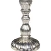 Chic Antique Kerzenständer mit Rillen Antik Silber