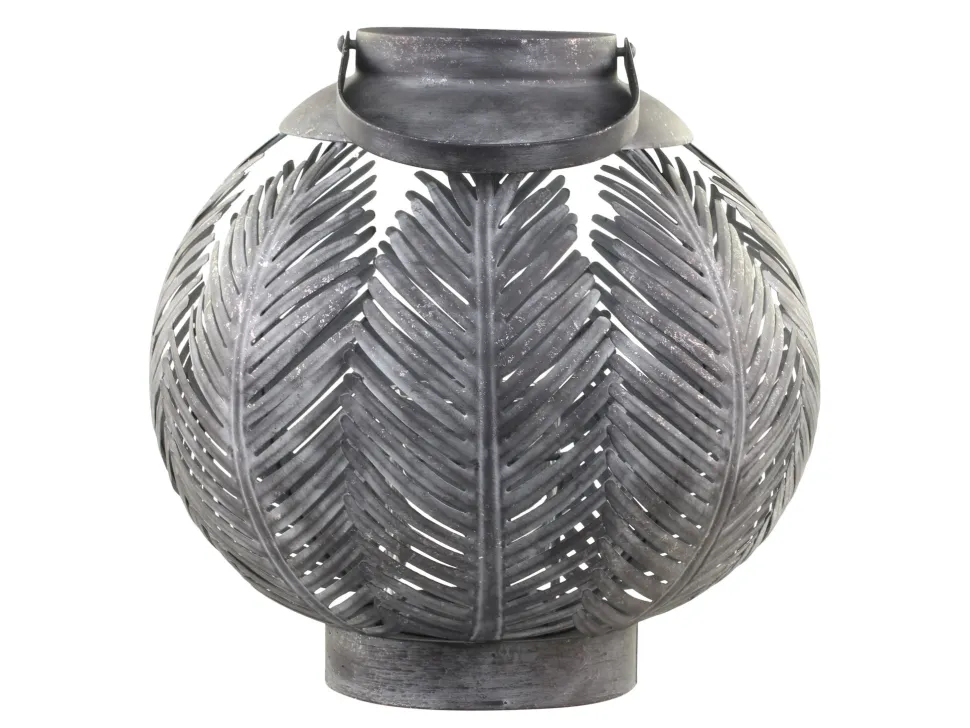 Chic Antique Laterne aus Eisen mit Blattdekor
