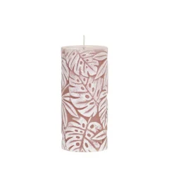 Chic Antique Macon Stumpenkerze mit Blattmuster