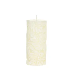 Chic Antique Macon Stumpenkerze mit Blattmuster