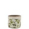 Chic Antique Olive Übertopf mit Rand, Olivenmuster