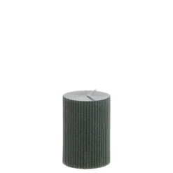 Chic Antique Stumpenkerze mit Rillen und Glitzer