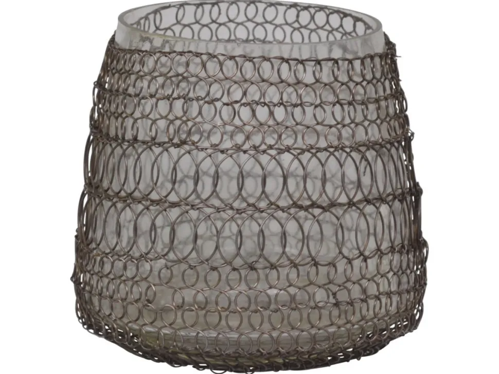 Chic Antique Teelichthalter Hurricane mit fil de fer Netz