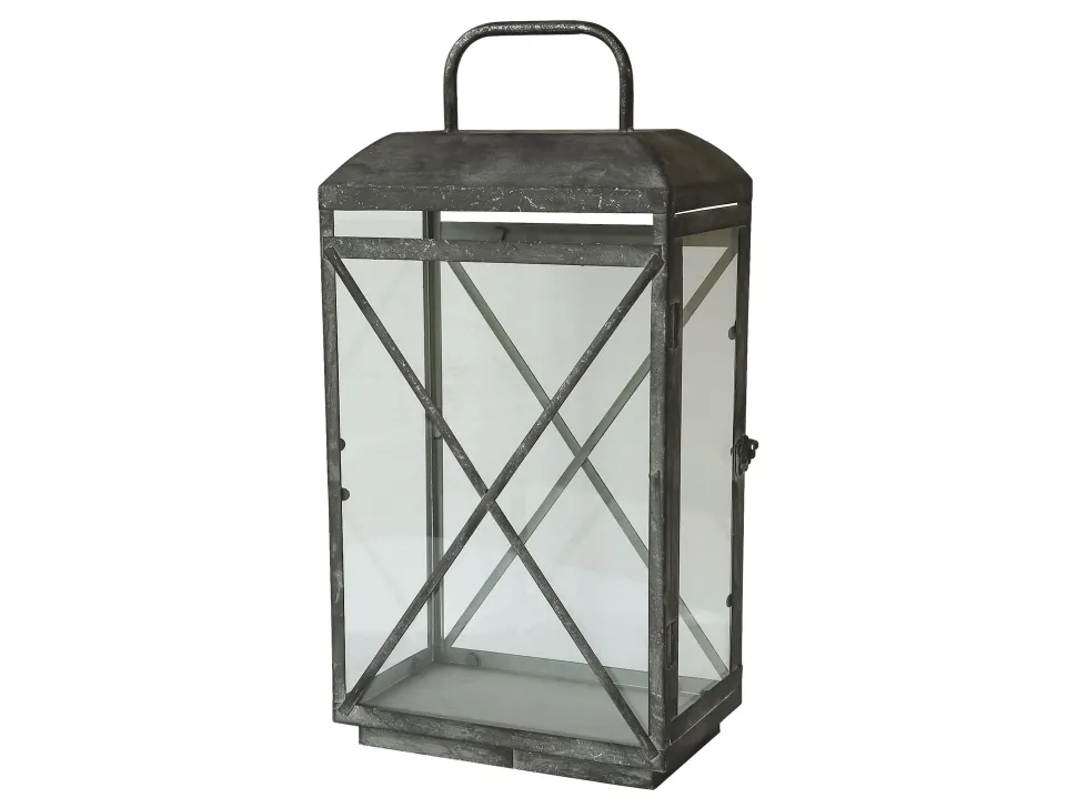 Chic Antique Vintage Laterne mit Eisenkreuz