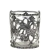Chic Antique Windlicht mit Henkel und Lilienmuster