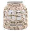 Chic Antique Windlicht mit geflochtenem Schilf