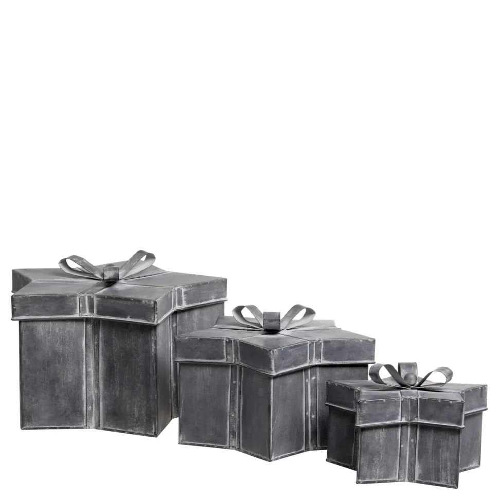 Chic Antique Winterliches Geschenkbox 3er-Set mit Schleife