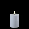 Deluxe Homeart LED Real Flame Outdoor Stumpenkerze staubig blau