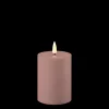 Deluxe Homeart LED Real Flame Outdoor Stumpenkerze staubig rot