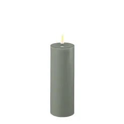Deluxe Homeart LED Stumpenkerze Real Flame salbei green