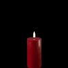 Deluxe Homeart LED Stumpenkerze Real Flame bordeaux