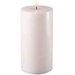 Deluxe Homeart LED Stumpenkerze Real Flame weiß