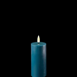 Deluxe Homeart LED Stumpenkerze Real Flame petroleum
