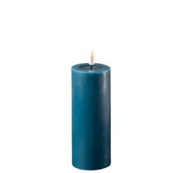 Deluxe Homeart LED Stumpenkerze Real Flame petroleum