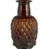IB Laursen Vase mit langem Hals Karomuster mundgeblasen